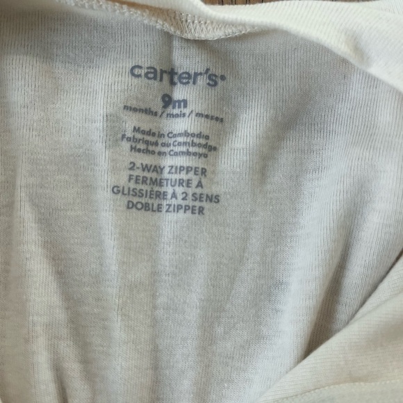 Carters 9 month Bunny Pajamas Footie Easter Carrot Chick Hop Hop Cream Cute Feet - Picture 7 of 7